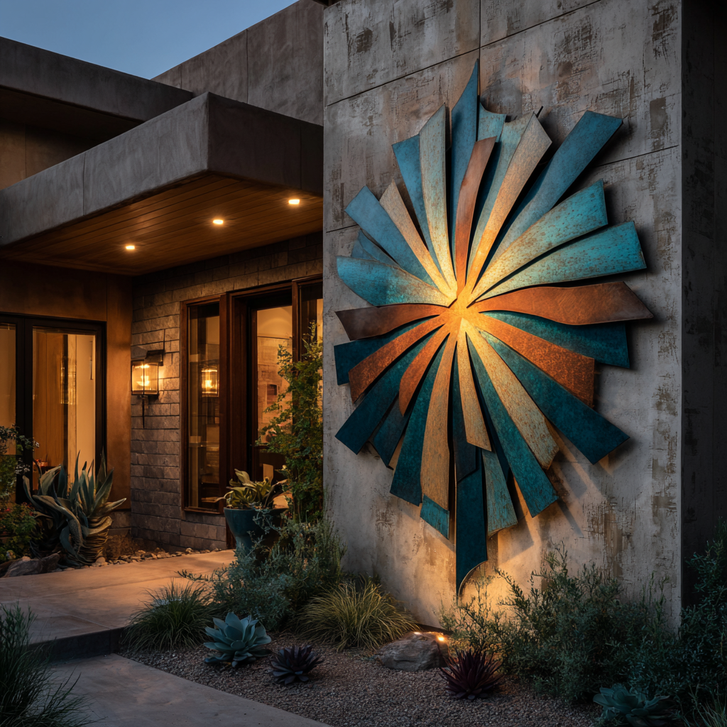 Southwestern Sun Metal Wall Art Desert Aztec Rustic Outdoor Wall Decor