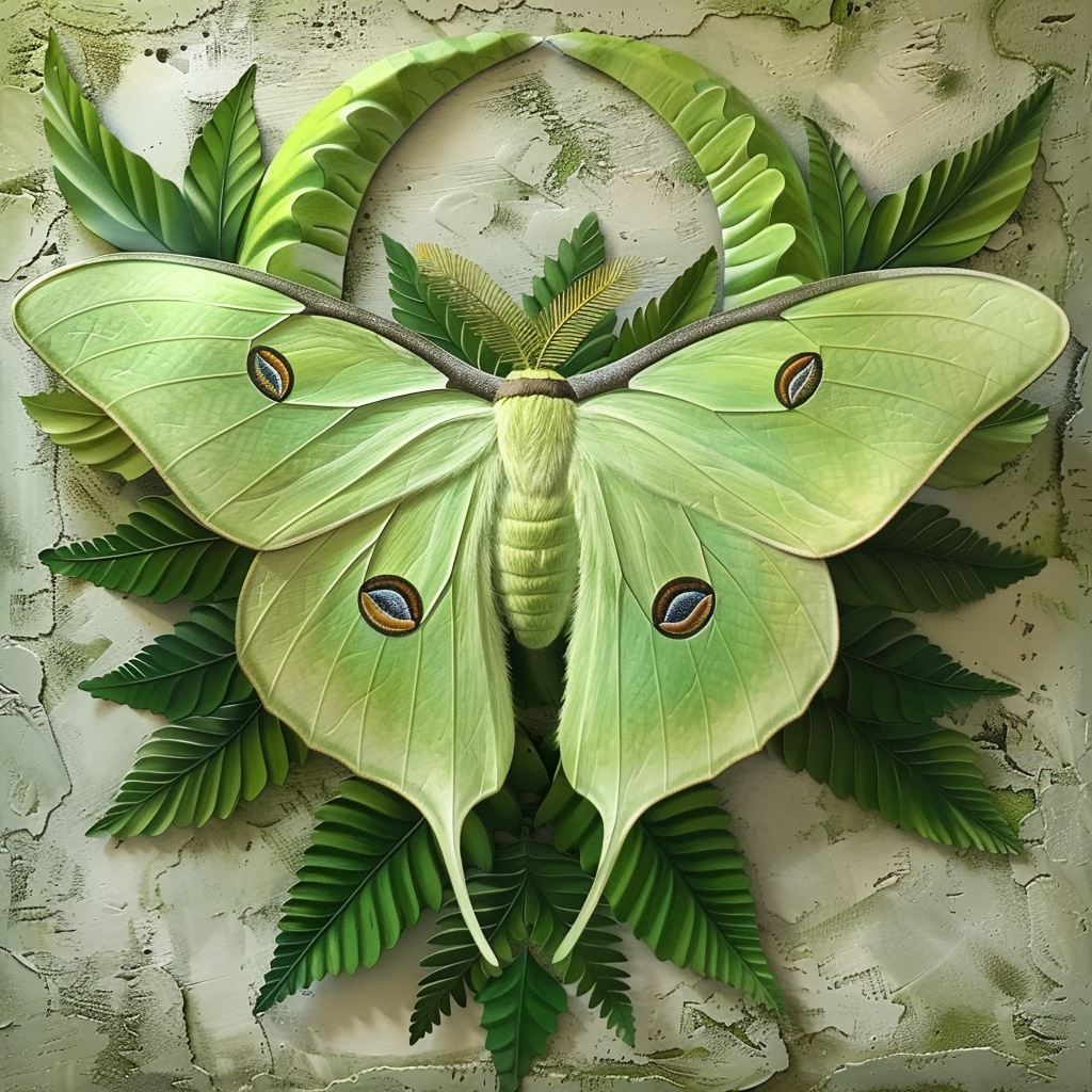 Luna Moth Metal Wall Art – Mystical Nature Decor, Botanical Garden Sign