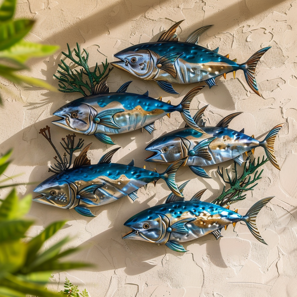 Tuna Fish Metal Wall Art Coastal Fishing Decor Deep Sea Angler Gift