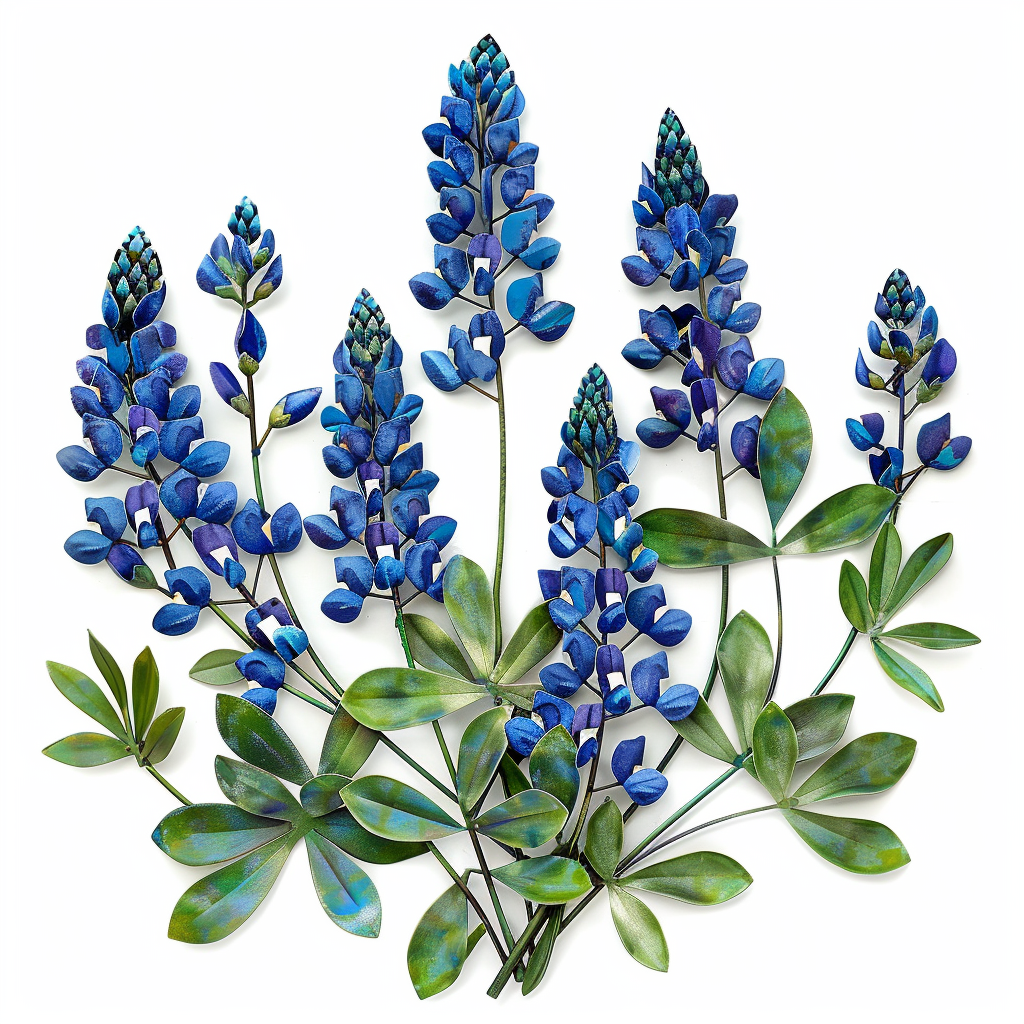 Texas Bluebonnet Metal Wall Art – Wildflower Garden Decor, Floral Outdoor Sign