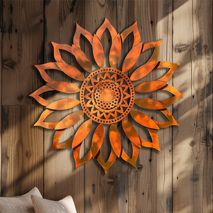 Sunflower Sunburst Metal Wall Art β UV Printed Aluminum Decor Rustic Indoor Outdoor