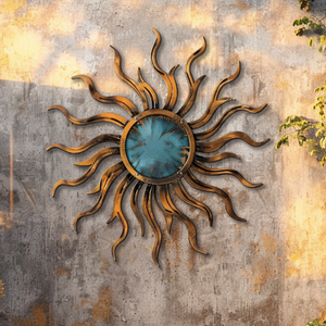 Rustic Sun Metal Wall β UV Printed Aluminum Decor Custom Coastal Indoor Outdoor