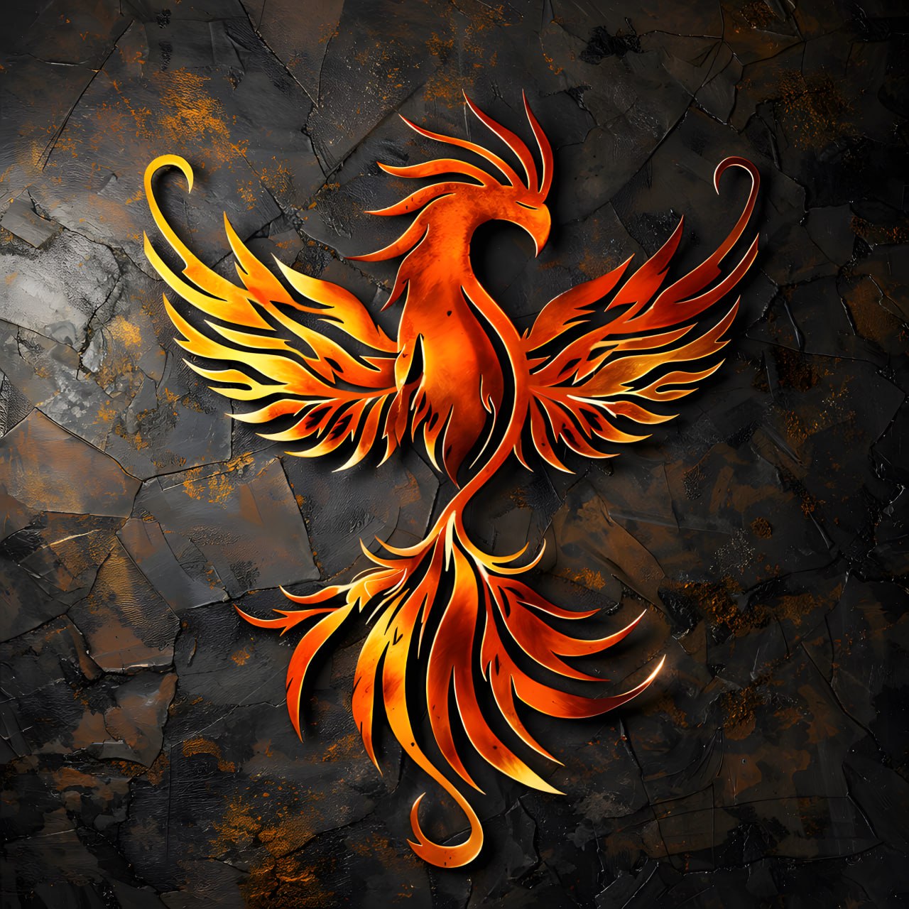 Phoenix Metal Wall Art – Mythical Fire Bird Decor, Fantasy Garden Sign