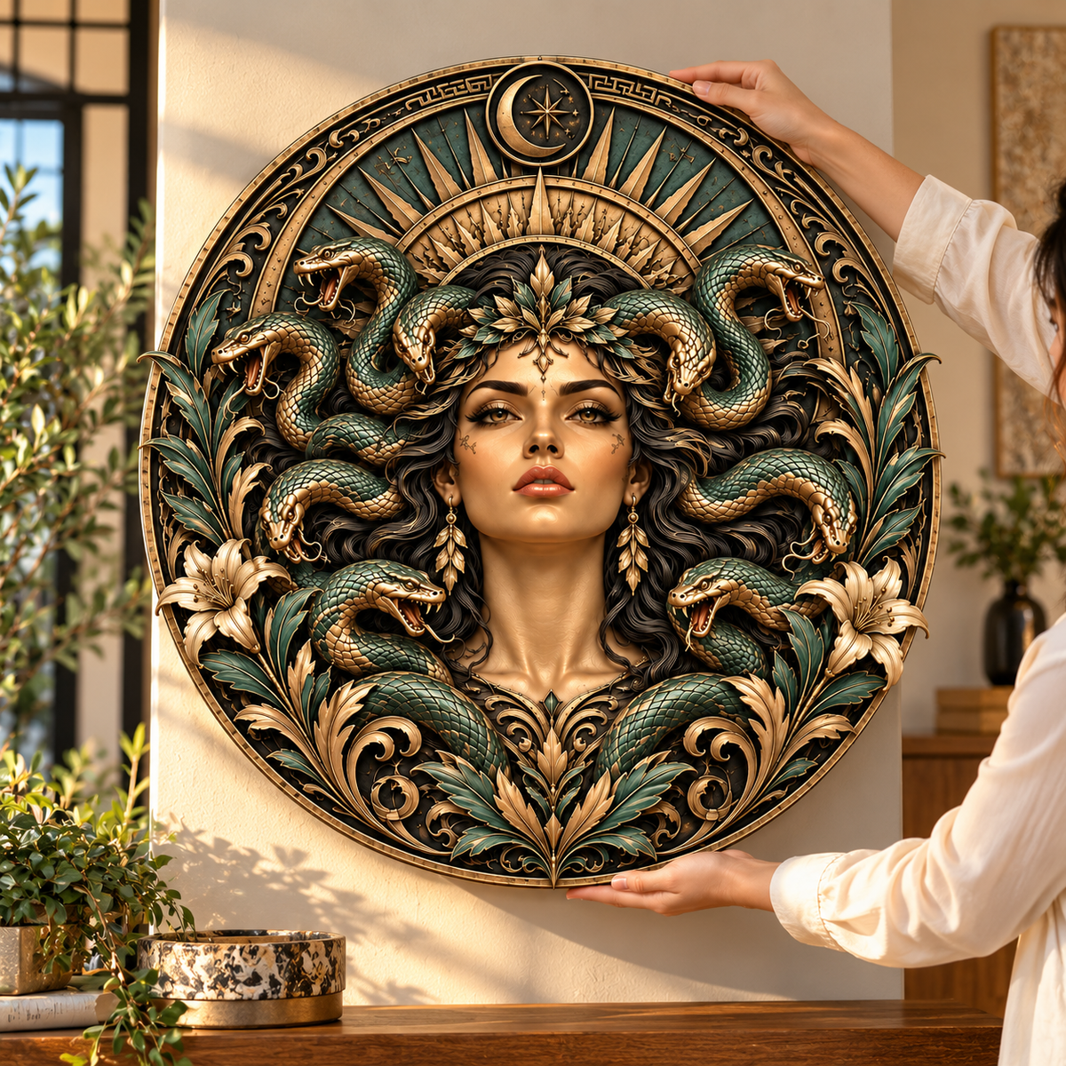 Celestial Medusa Metal Sign, Greek Mythology Wall Art, Unique Home Decor