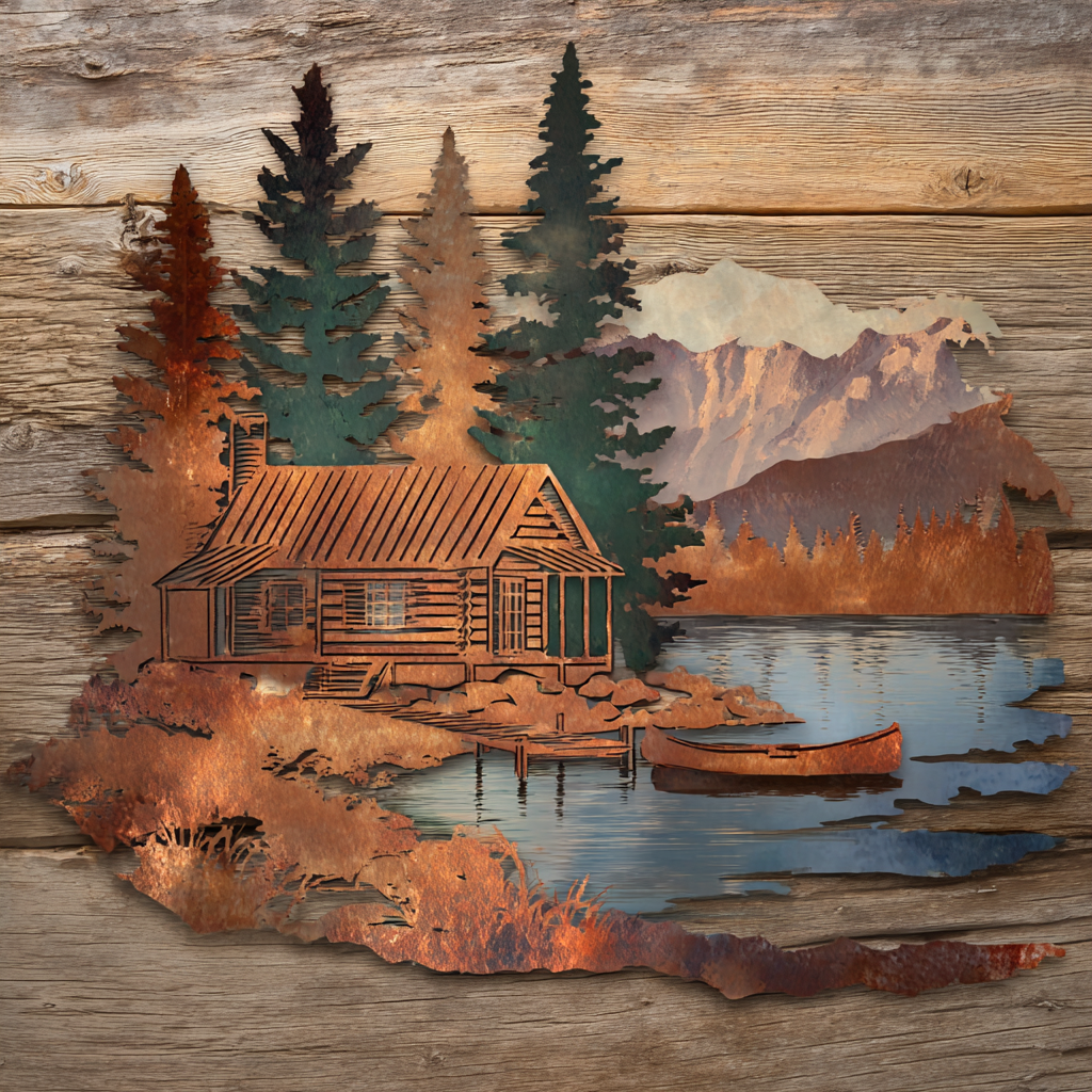 lake house metal wall art