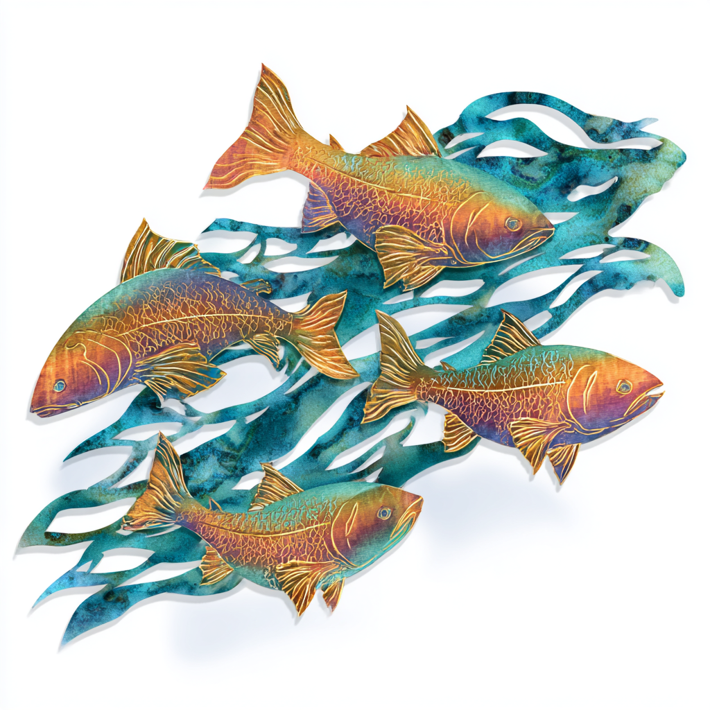 ocean waves metal wall art