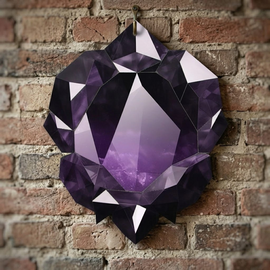February Amethyst Birthstone Metal Wall Art