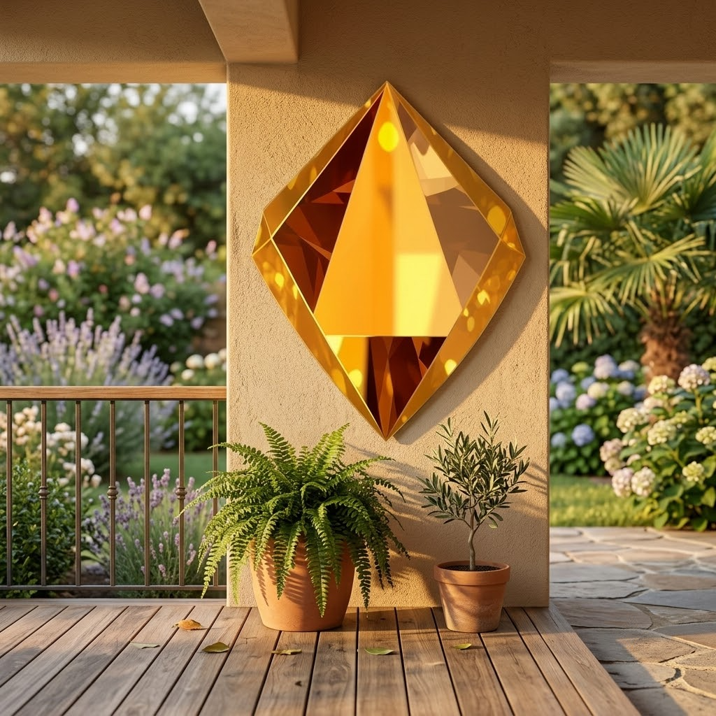 November Citrine Birthstone Metal Wall Art