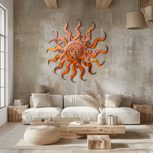 Wacky Sun Metal Wall Art – UV Printed Aluminum Boho Decor Funky Indoor Outdoor