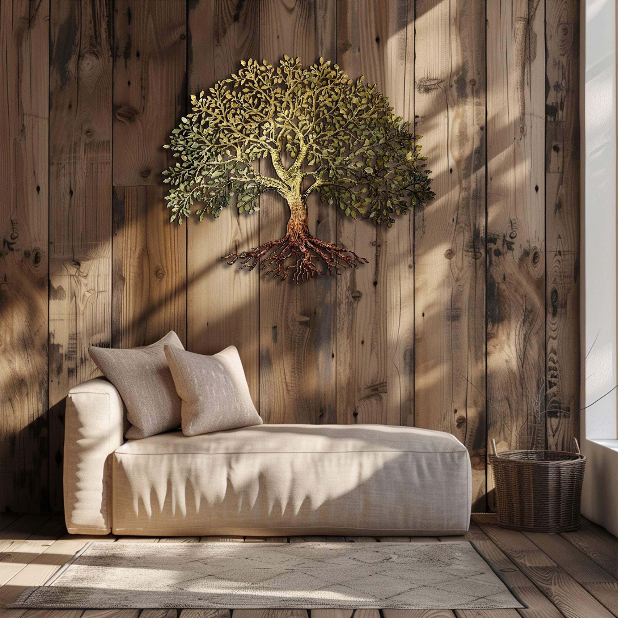 Rustic Tree of Life Metal Wall Art – UV Printed Aluminum Nature Decor Indoor Outdoor