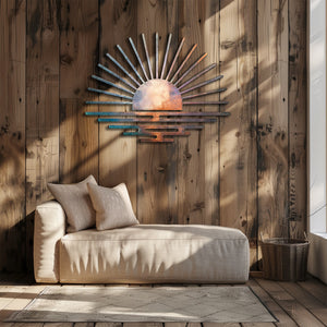 Sunset Metal Wall Art – UV Printed Aluminum Coastal Decor Indoor Outdoor