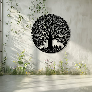 Bird Tree of Life Metal Wall Art – UV Printed Decor Nature Indoor Outdoor