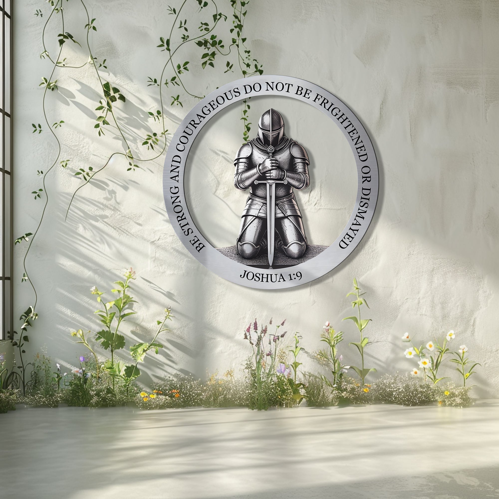 Christian Wall Art – Joshua 1:9 Knight Faith Decor V1