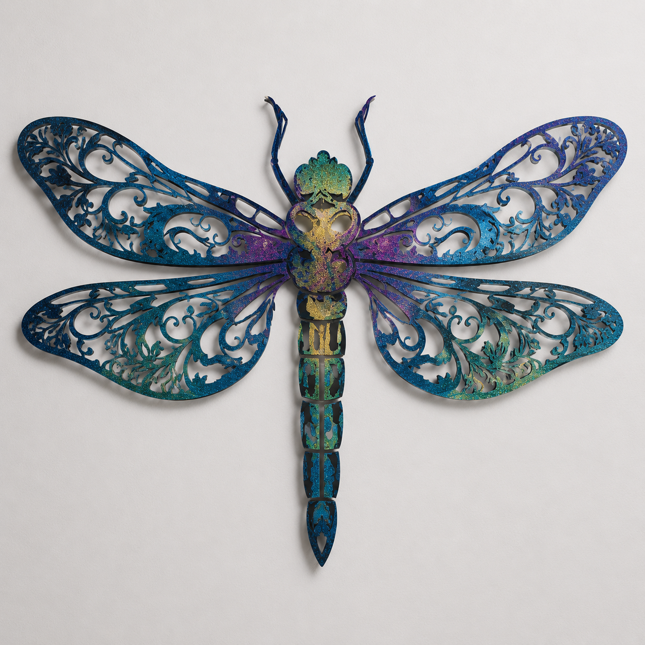 Dragonfly Metal Wall Art Colorful Garden Outdoor Wall Decor