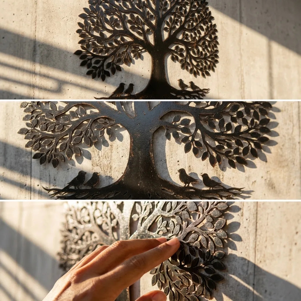 Bird Tree of Life Metal Wall Art – UV Printed Aluminum Decor Nature Indoor Outdoor