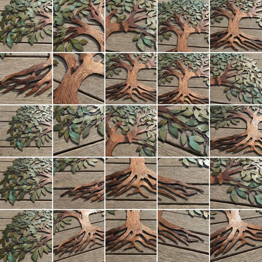 Green Tree of Life Metal Wall Art – UV Printed Aluminum Decor Nature Indoor Outdoor