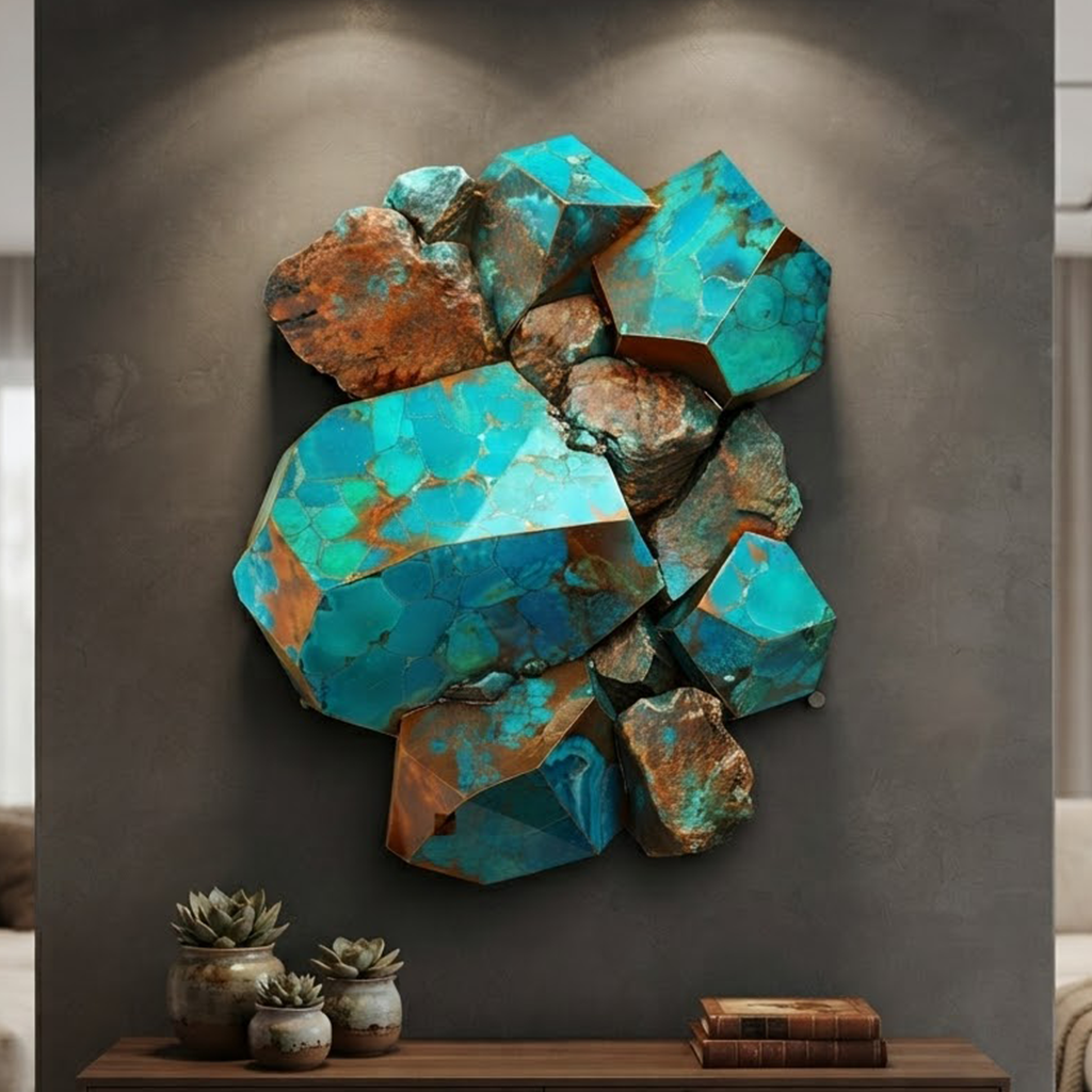 December Turquoise Birthstone Metal Wall Art, Premium Aluminum Sign Decor
