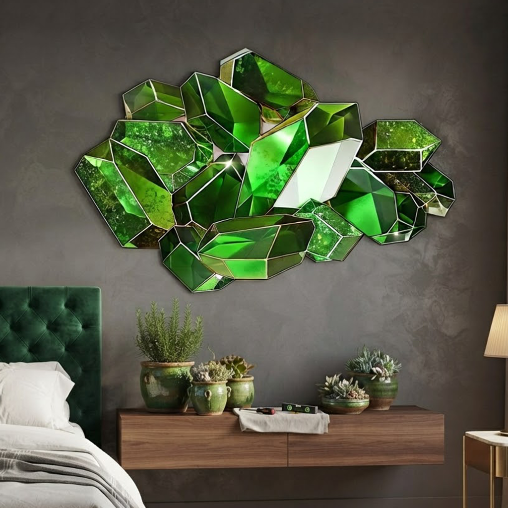 August Peridot Birthstone Metal Wall Art