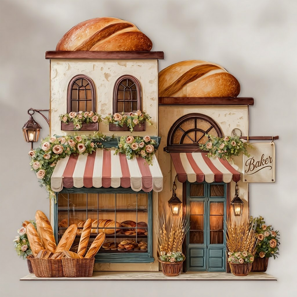 Bakery Metal Wall Art Bread Shop Kitchen Decor Sourdough Cottagecore Wall Hanging