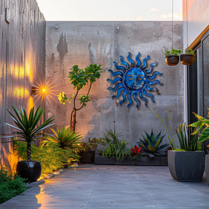 Blue Sun Metal Wall Art – UV Printed Aluminum Decor Custom Coastal Indoor Outdoor
