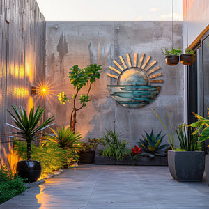 Sunset Ocean Metal Wall Art – UV Printed Aluminum Coastal Decor for Indoor &amp; Outdoor
