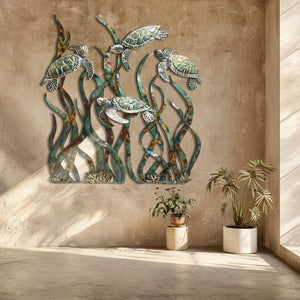 Sea Turtle Metal Wall Art – UV Printed Aluminum Coastal Decor Ocean Indoor Outdoor