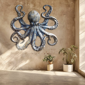 Kraken Octopus Metal Wall Art – UV Printed Aluminum Nautical Decor Ocean Indoor Outdoor