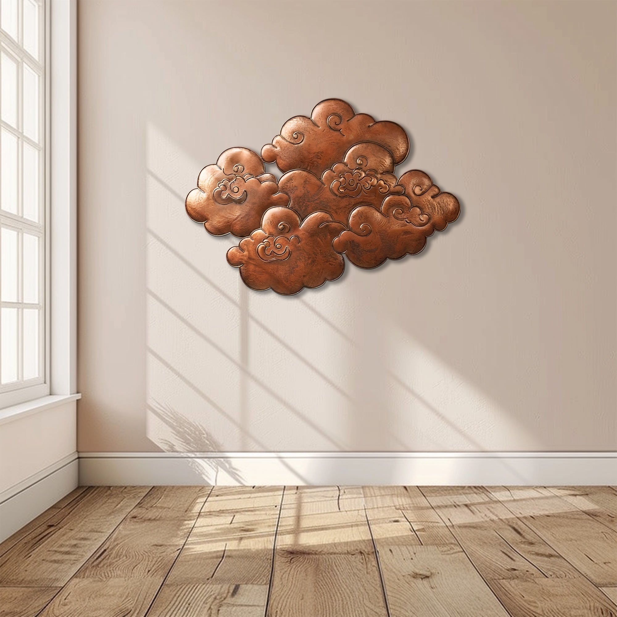 Copper Cloud Zen Design Metal Wall Art Asian Home Decor Gift