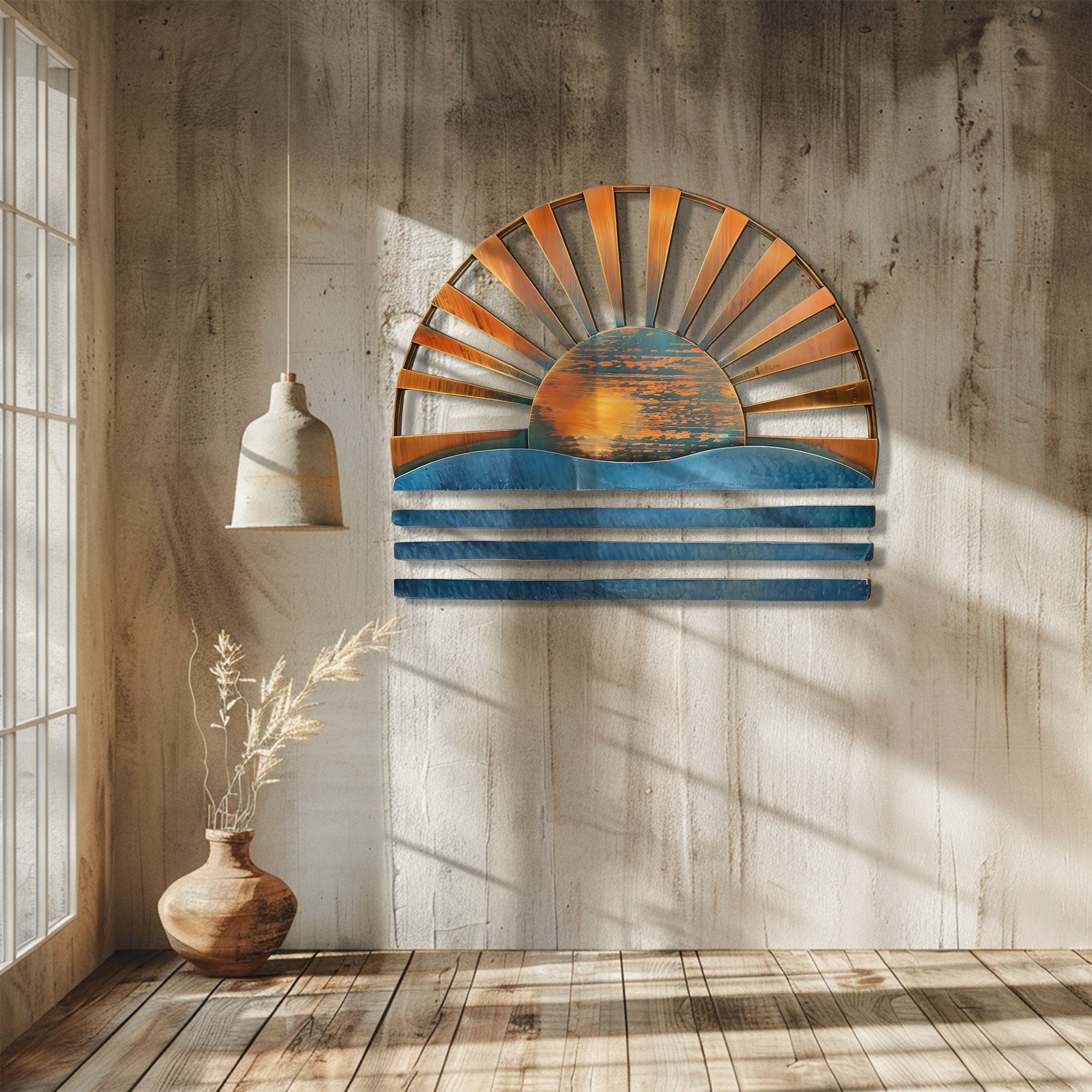 Sunrise Ocean Metal Wall Art – UV Printed Coastal Decor Beach Indoor Outdoor