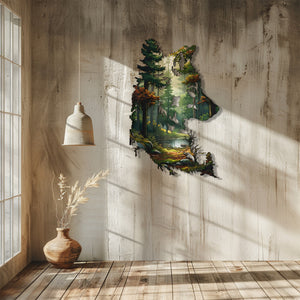 Wolf Forest Wall Art – Nature Wildlife Metal Decor