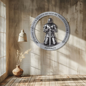 Christian Wall Art – Joshua 1:9 Knight Faith Decor V1