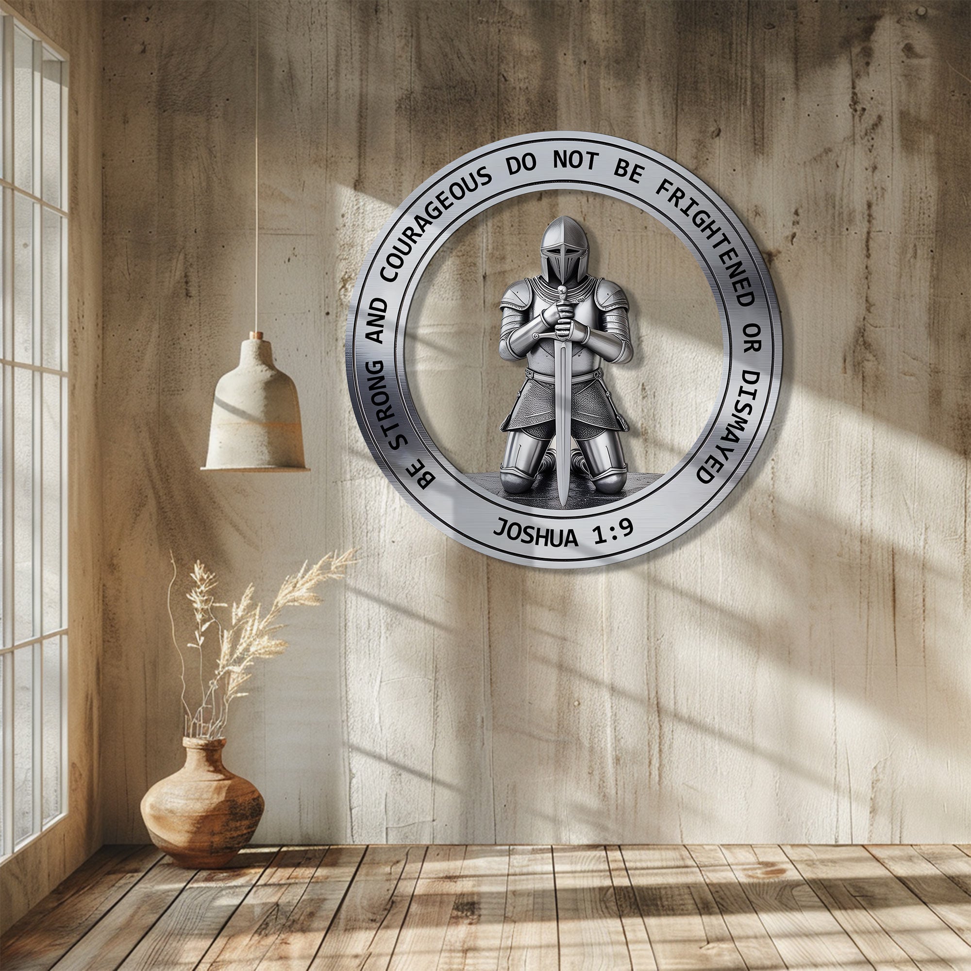 Christian Wall Art – Joshua 1:9 Knight Faith Decor V2