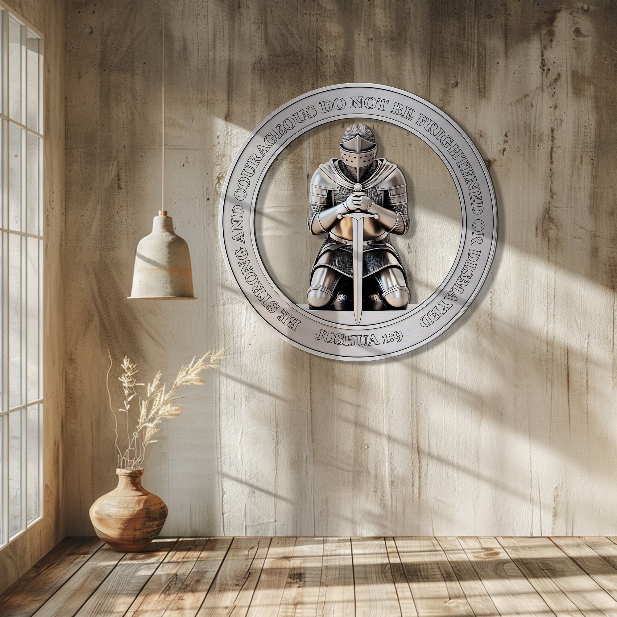 Christian Wall Art – Joshua 1:9 Knight Faith Decor V3