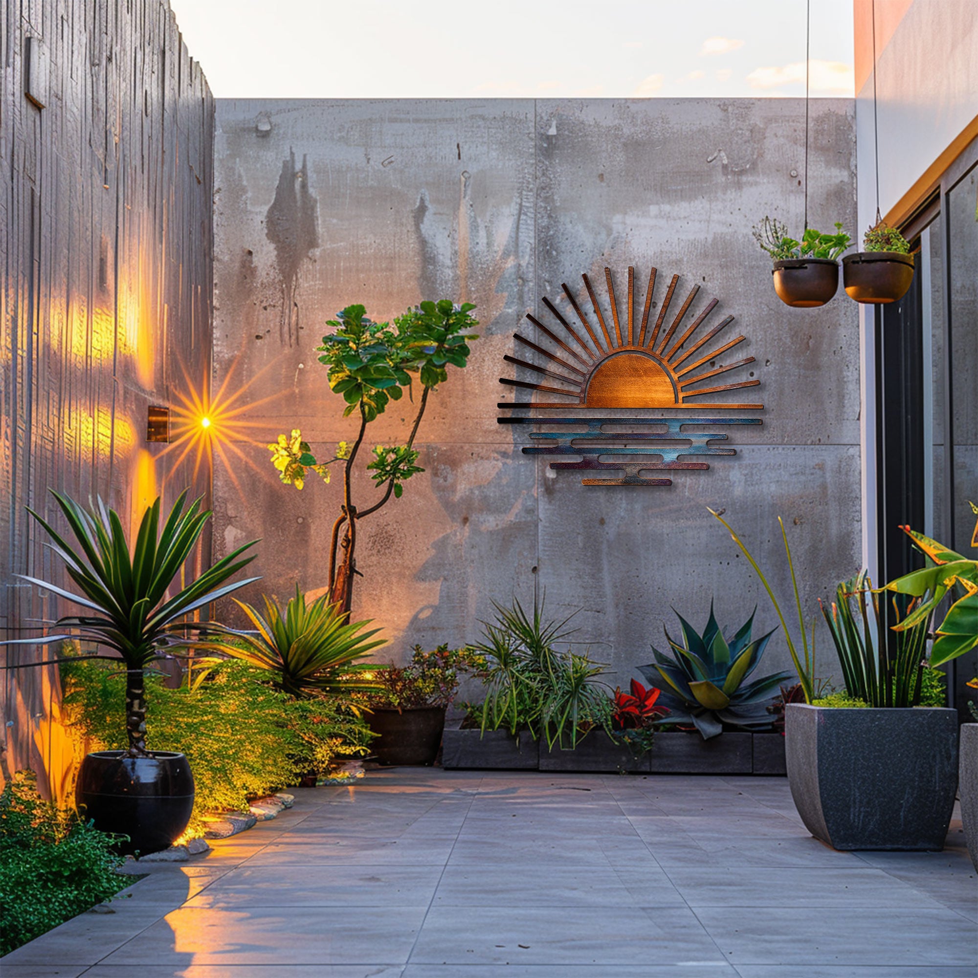 Sunburst Colorful Metal Wall – UV Printed Aluminum Decor Custom Coastal Indoor Outdoor
