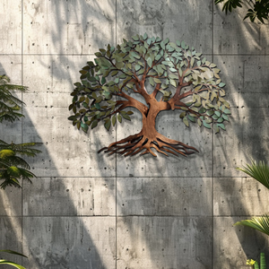 Green Tree of Life Metal Wall Art – UV Printed Aluminum Decor Nature Indoor Outdoor