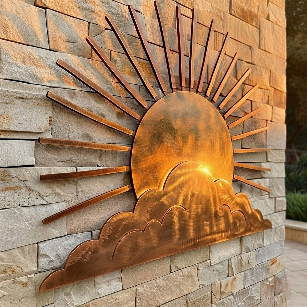 Sunburst Metal Wall Art – UV Printed Aluminum Decor for Indoor & Outdoor