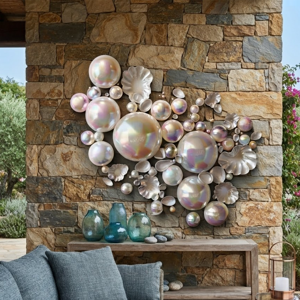 June Pearl Birthstone Metal Wall Art