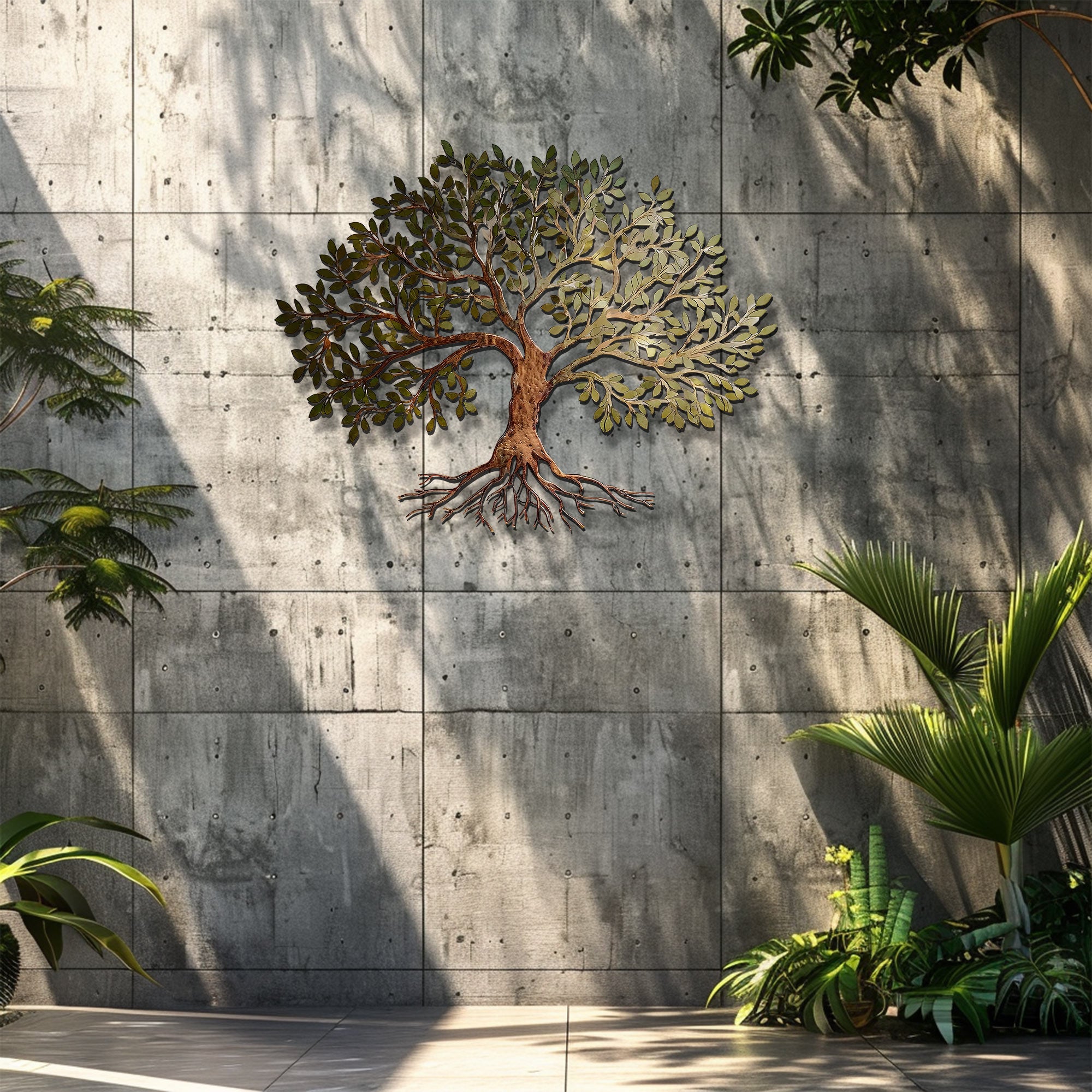 Rustic Olive Tree of Life Metal Wall Art – UV Printed Aluminum Decor Indoor Outdoor