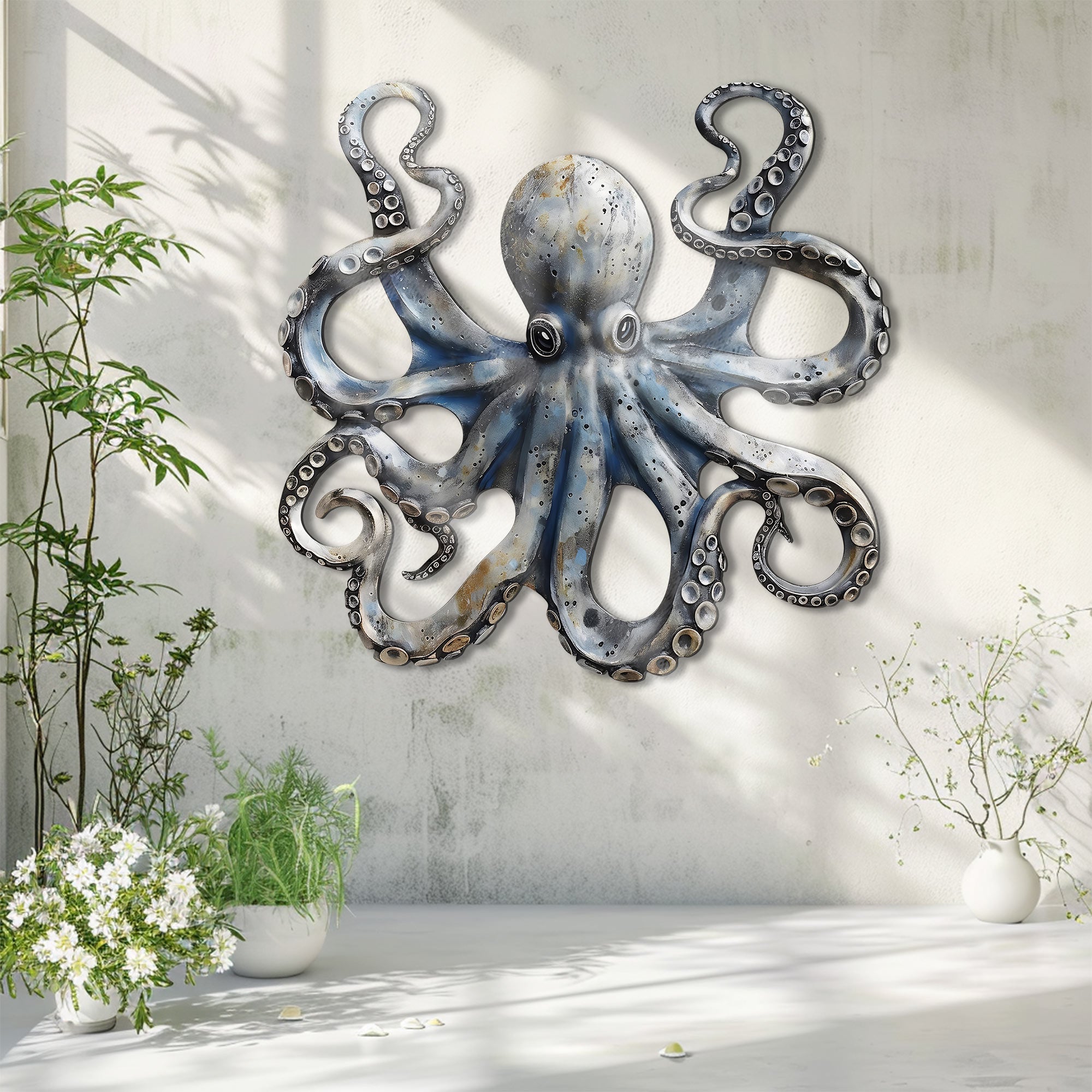 Kraken Octopus Metal Wall Art – UV Printed Aluminum Nautical Decor Ocean Indoor Outdoor