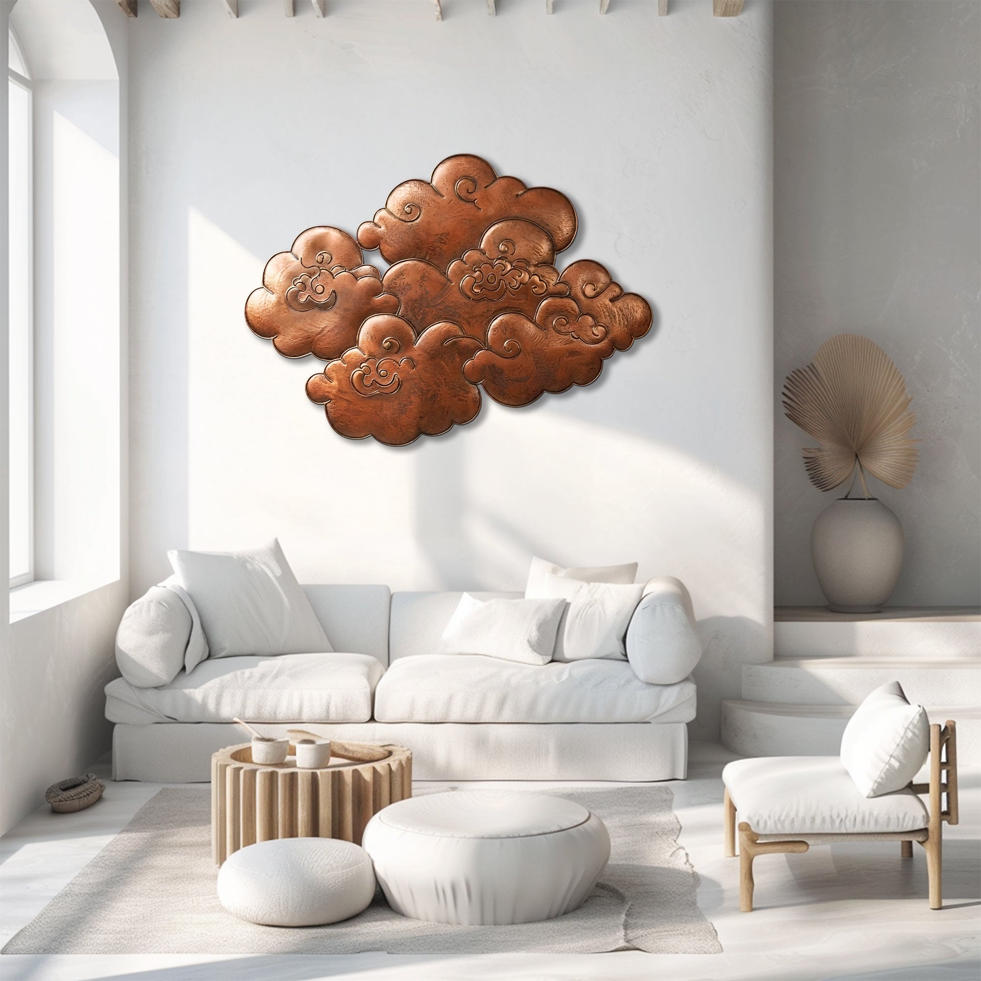Copper Cloud Zen Design Metal Wall Art Asian Home Decor Gift