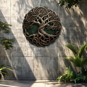 Tree of Life Metal Wall Art – Celtic Nature Decor Spiritual Indoor Outdoor Wall Decor