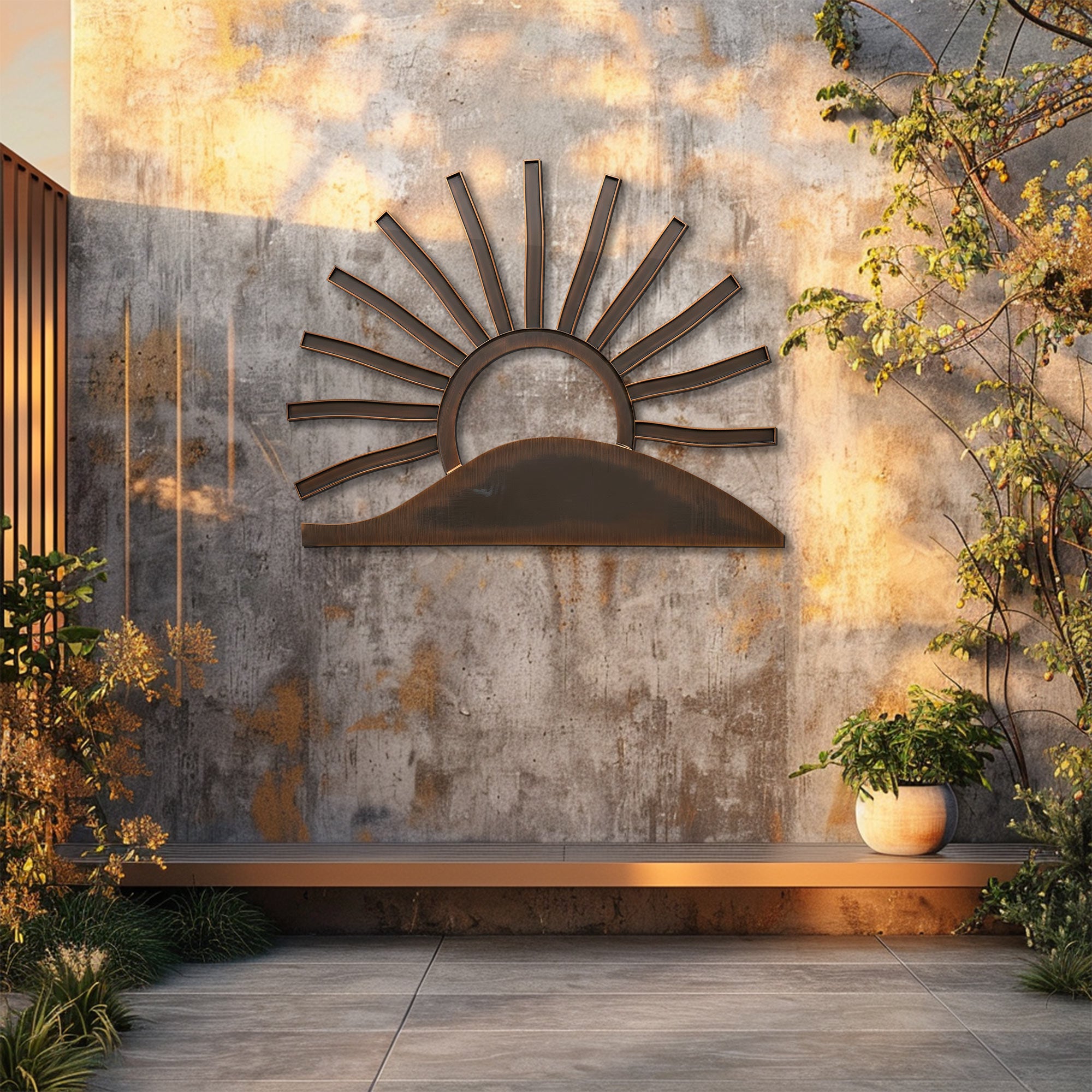 Sun Metal Wall Art – UV Printed Aluminum Decor Custom Coastal Indoor Outdoor