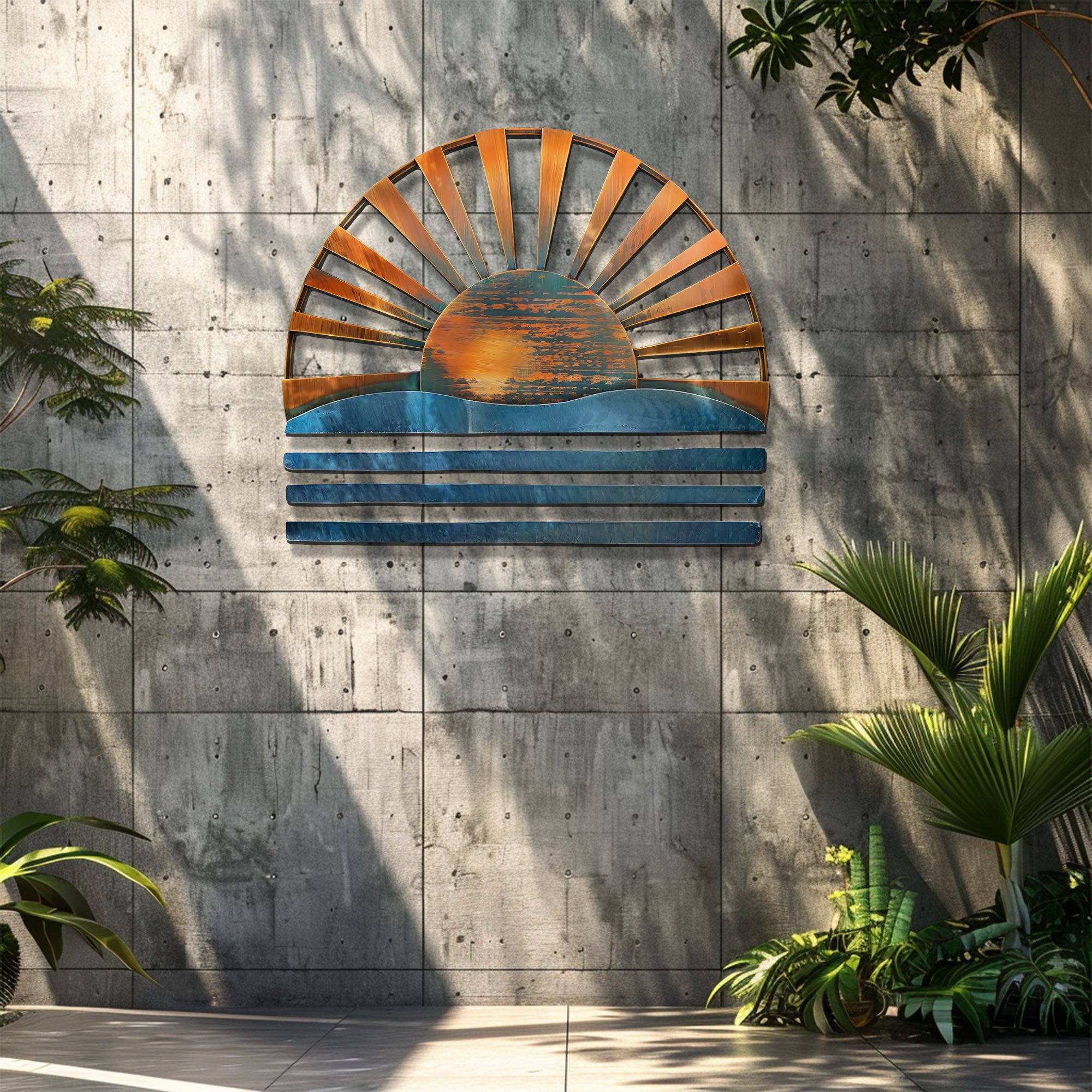 Sunrise Ocean Metal Wall Art – UV Printed Coastal Decor Beach Indoor Outdoor