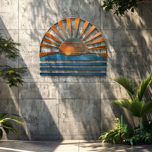 Sunrise Ocean Metal Wall Art – UV Printed Coastal Decor Beach Indoor Outdoor