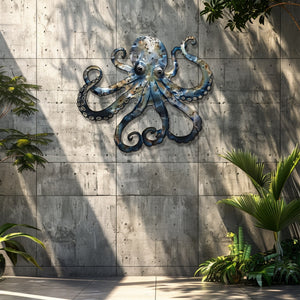 Octopus Kraken Metal Wall Art – UV Printed Nautical Decor Ocean Indoor Outdoor