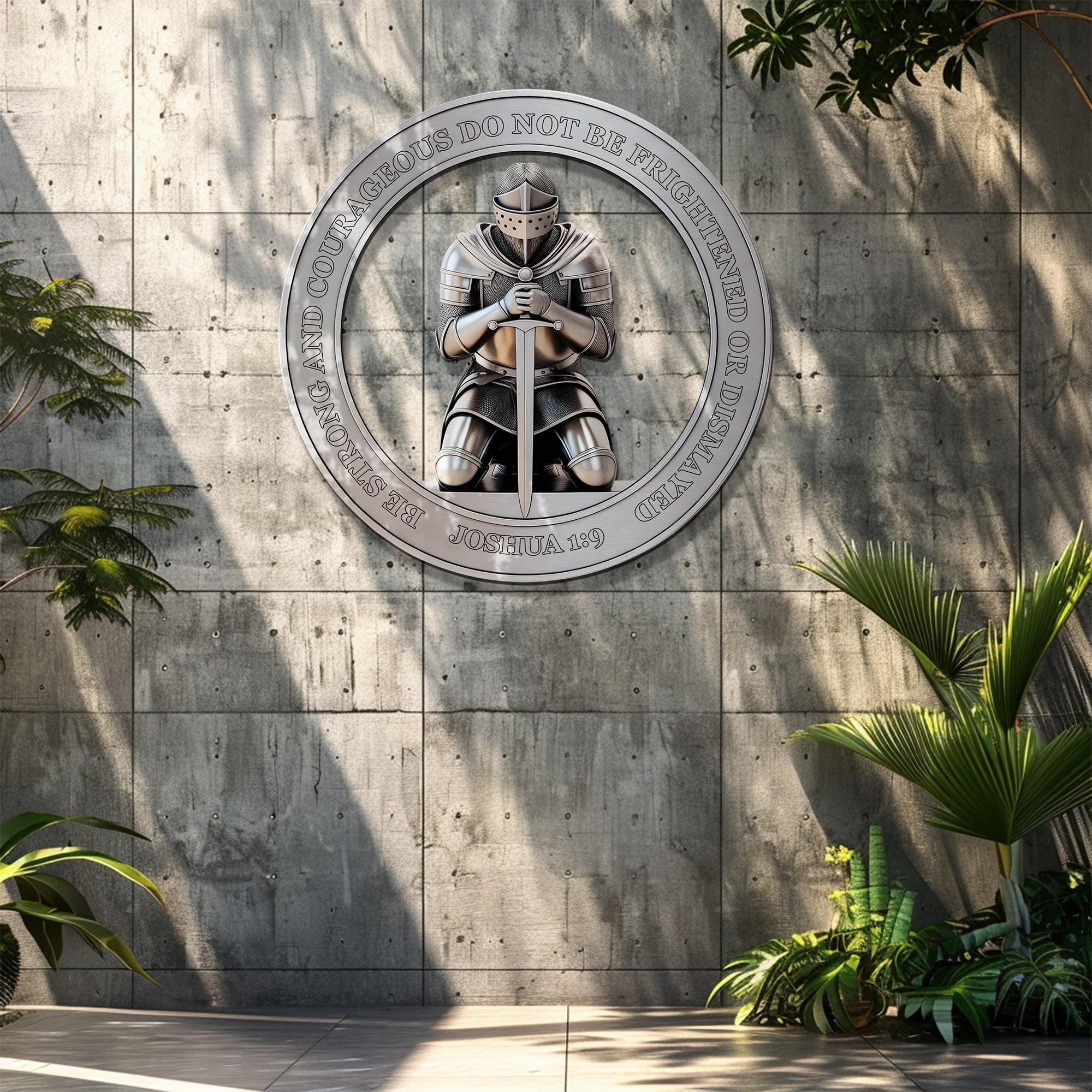Christian Wall Art – Joshua 1:9 Knight Faith Decor V3