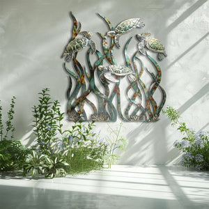 Sea Turtle Metal Wall Art – UV Printed Aluminum Coastal Decor Ocean Indoor Outdoor