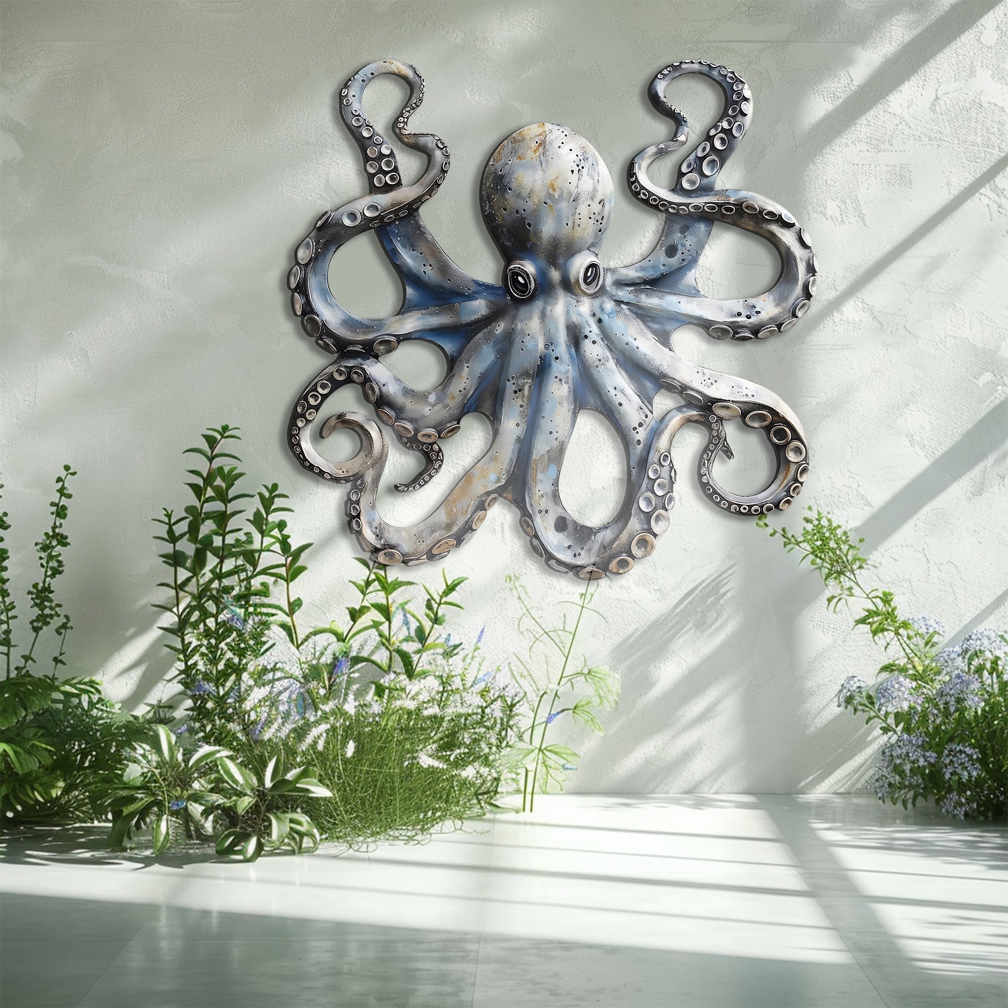 Kraken Octopus Metal Wall Art – UV Printed Aluminum Nautical Decor Ocean Indoor Outdoor