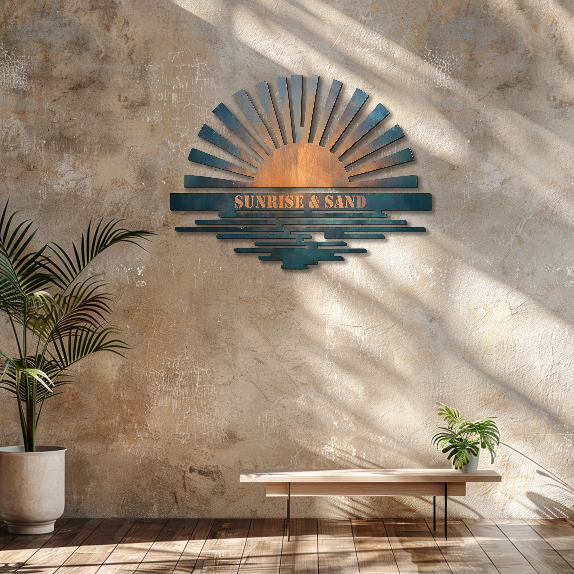 Custom Sunrise Metal Wall Art – UV Printed Aluminum Coastal Decor Indoor Outdoor
