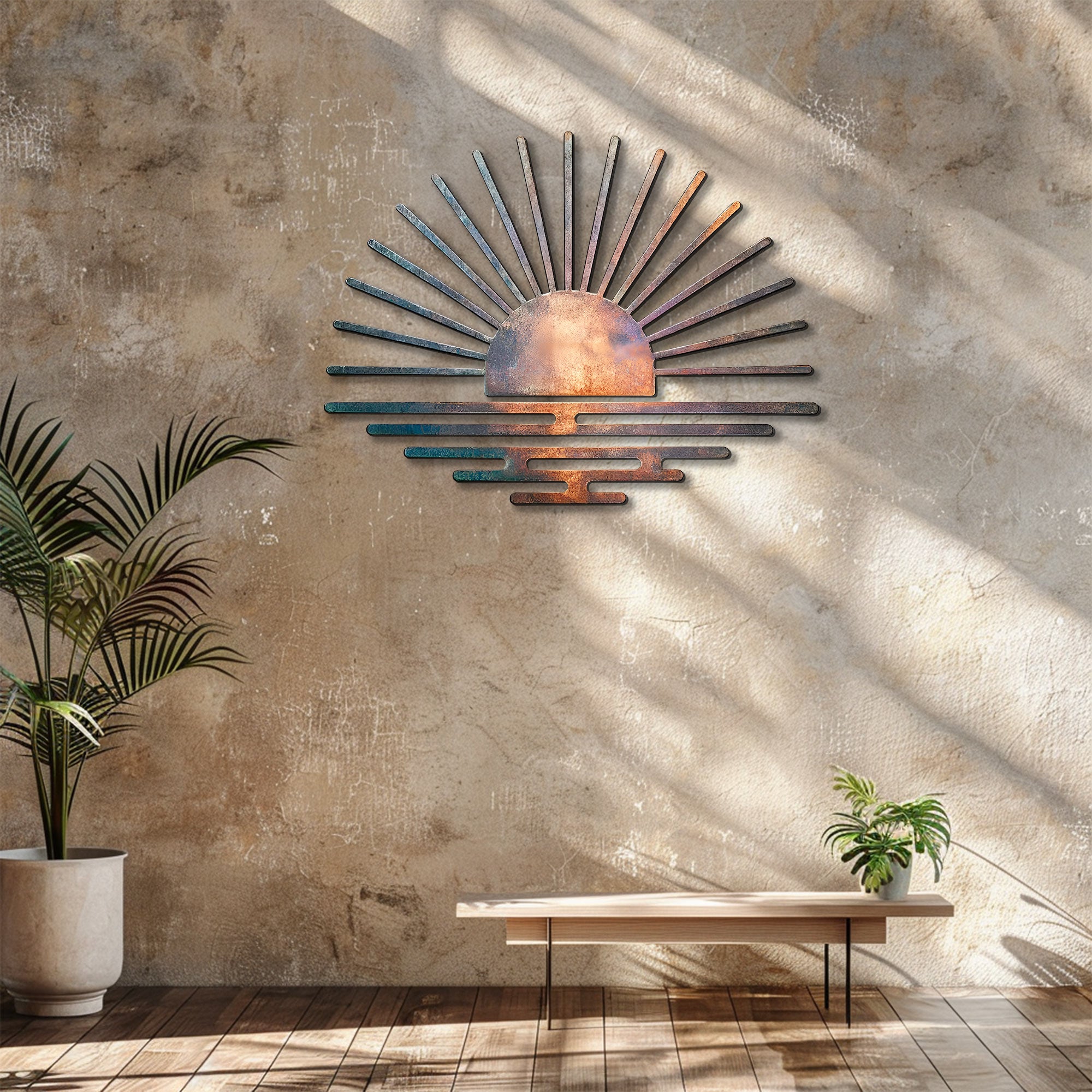 Sunset Metal Wall Art – UV Printed Aluminum Coastal Decor Indoor Outdoor